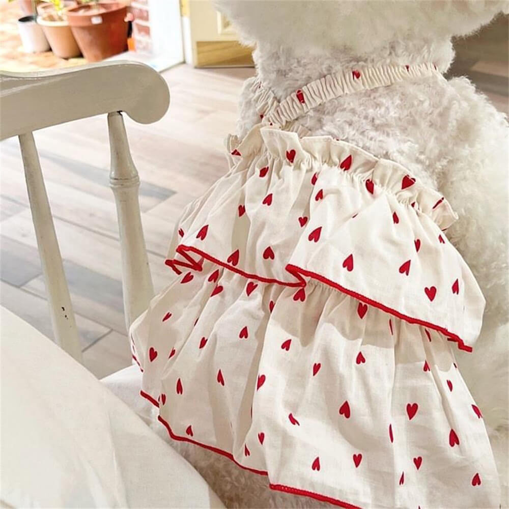 Heart Ruffle Dog Dress – Perfect for Special Occasions and Everyday Cuteness