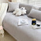 Minimalist All-Season Solid Cotton Geometric Quilted Anti-Slip Sofa Cover