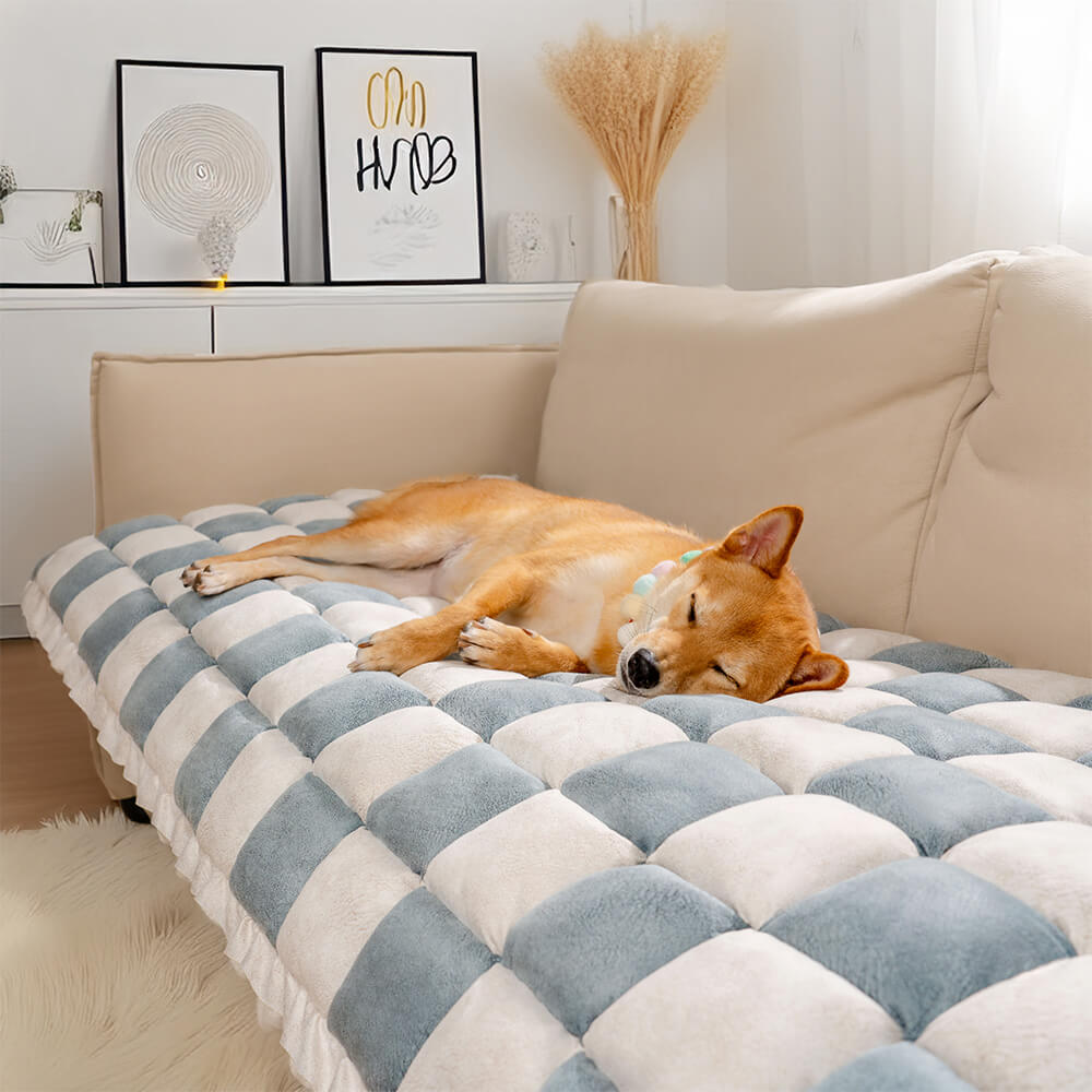 Cozy Plaid Patchwork Pet Mat Furniture Protector Sofa Cover