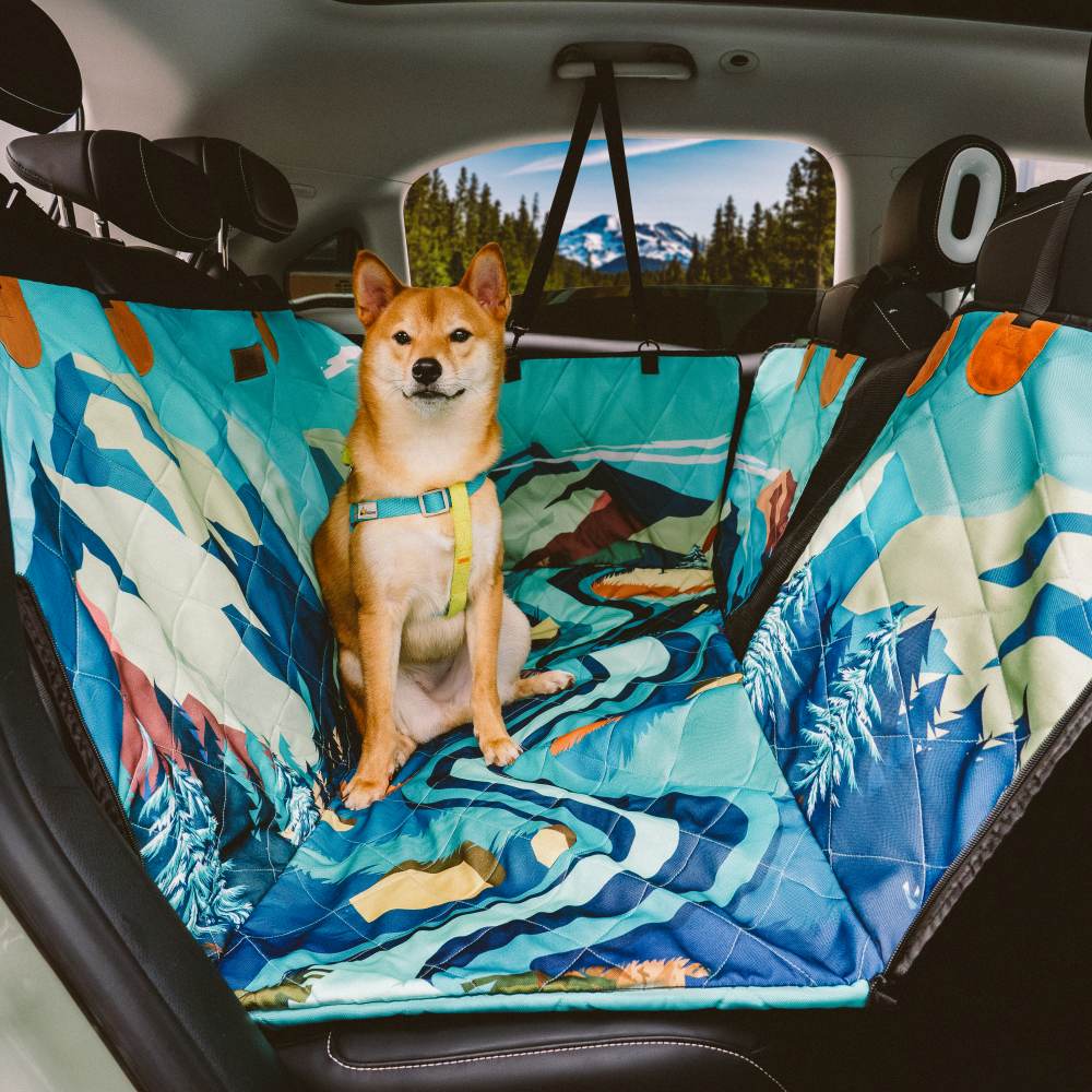 Areca Palm Print Housse de siège arrière de voiture imperméable pour chien – Charme tropical