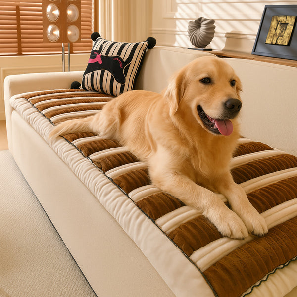 Comfort Plush Thickened Striped Non-Slip Couch Cover