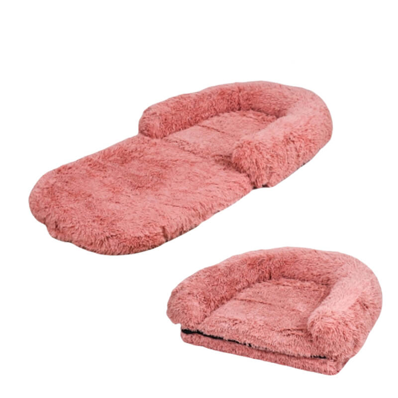 Chic Plush Large Dog Bed Foldable Human Dog Bed