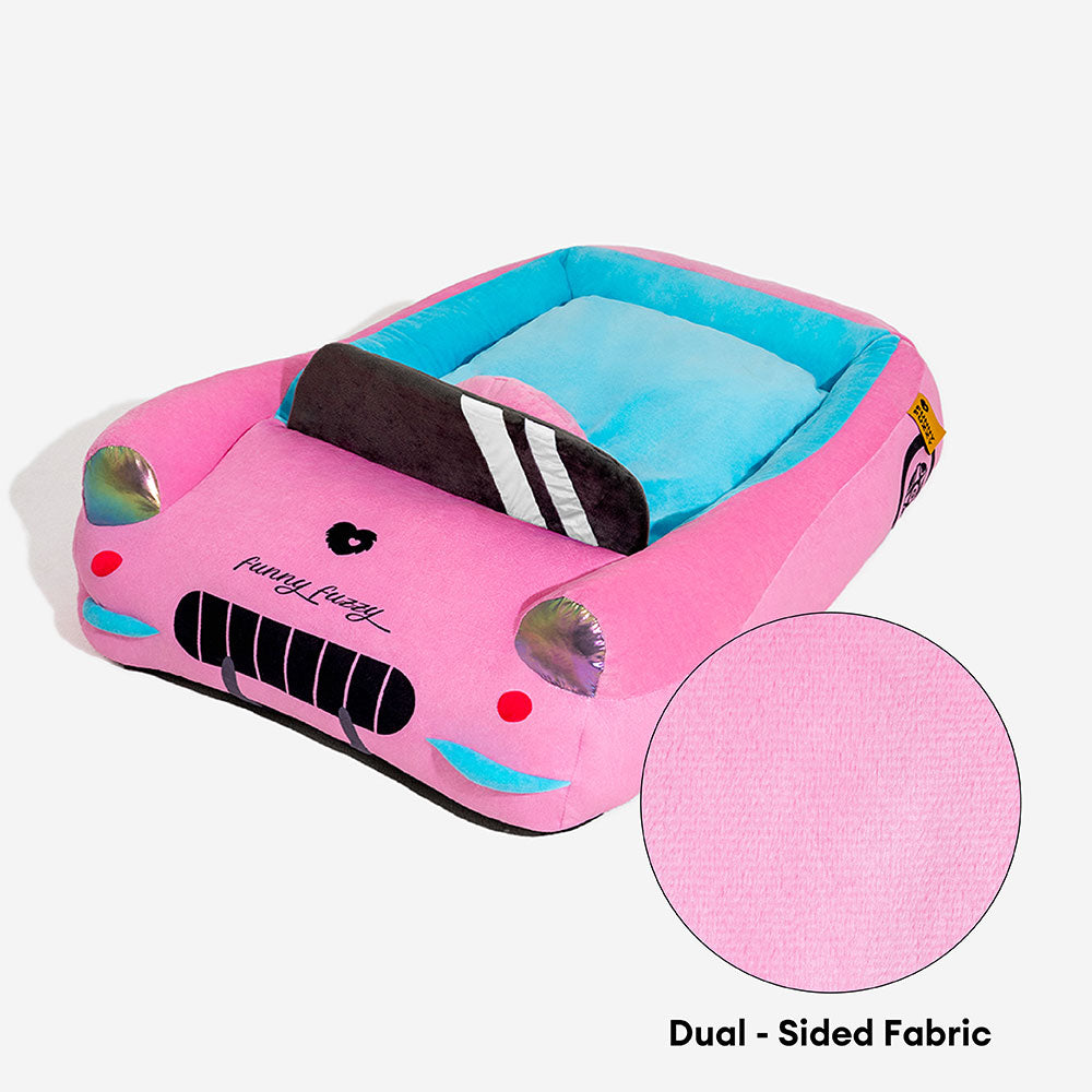 FUNNYFUZZY Chic Racer Car Supportive Dog Bed - Glamour Drive