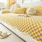 Classic Checkerboard Plush Comfortable Scratch-Resistant Non-Slip Sofa Cover
