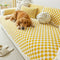 Classic Checkerboard Plush Comfortable Scratch-Resistant Non-Slip Couch Cover