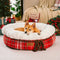 Classic Jacquard Plush Donut Dog Bed - Snuggle Den