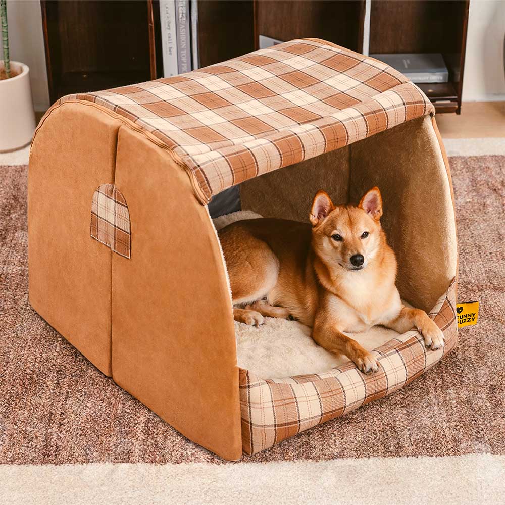 Classical Plaid House Orthopedic Dog Bed - Retreat Cabin