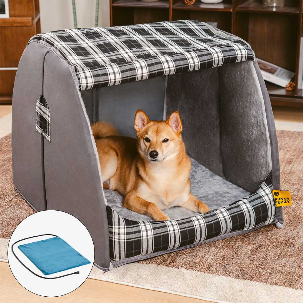 Classical Plaid House Orthopedic Dog Bed - Retreat Cabin