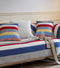 Housse de canapé matelassée à rayures colorées, protection chic, confortable