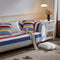 Housse de canapé matelassée à rayures colorées, protection chic, confortable