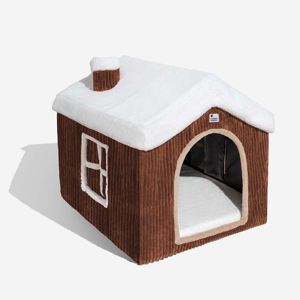 Maison de neige en pain d'épice, tente pour animaux de compagnie, grande maison détachable pour chien