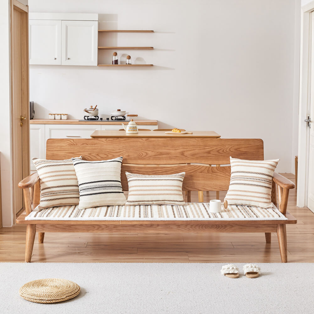 Cozy Chenille Striped Plush Sofa Protector Pet Mat Non-slip Sofa Cover