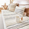 Cozy Chenille Striped Plush Sofa Protector Pet Mat Non-slip Sofa Cover