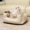 Cozy Diamond Faux Leather Square Dog Bed for Puppies