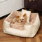 Cozy Diamond Faux Leather Square Dog Bed for Puppies