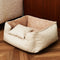 Cozy Diamond Faux Leather Square Dog Bed for Puppies