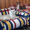 Cozy Plaid Faux Lambs Wool Washable Dog & Cat Sofa Bed - Vintage Modern