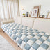 Cream-colored Large Plaid Square Fuzzy Pet Dog Mat Bed Sofa Cover