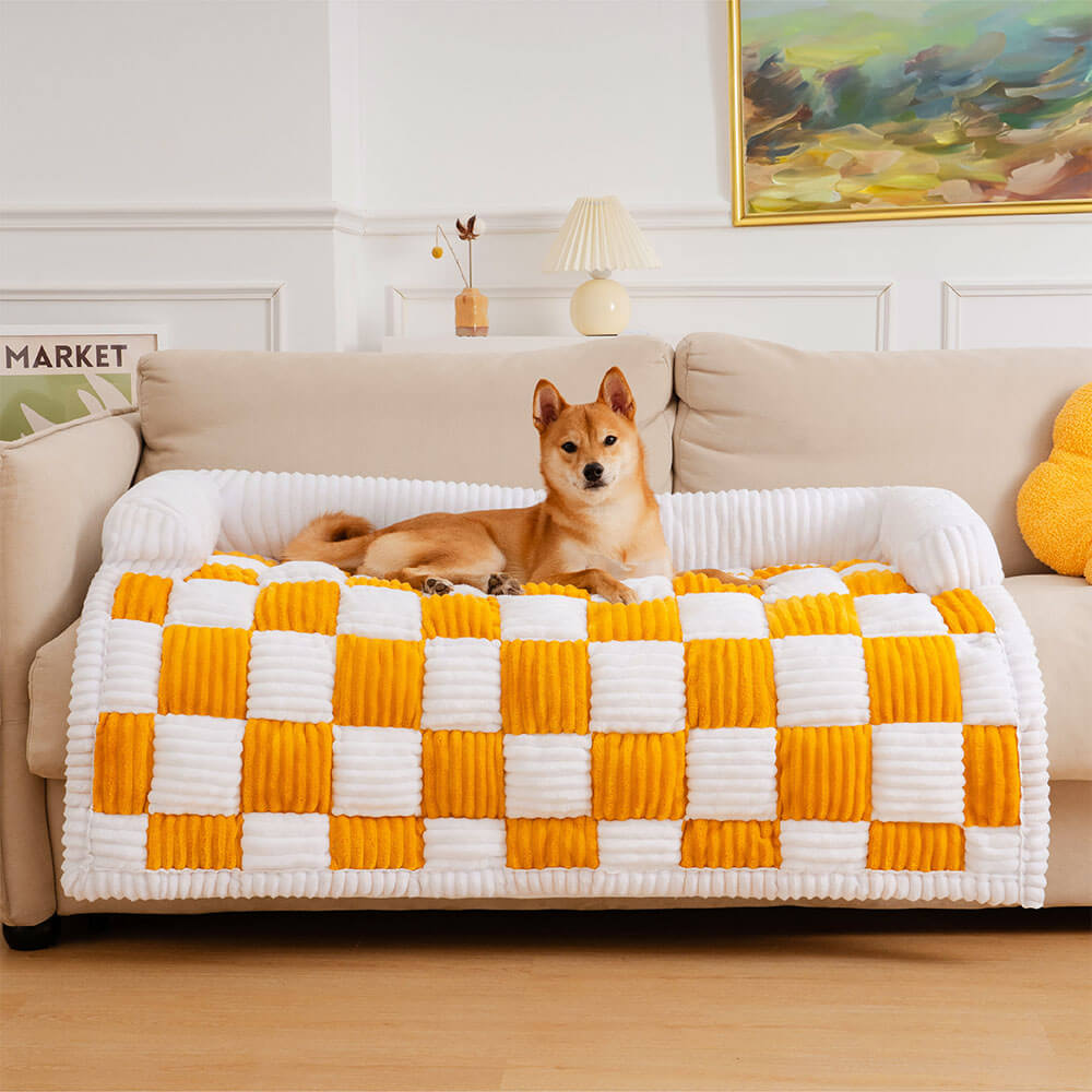 Cozy Plaid Patchwork Pet Mat Furniture Protector Sofa Cover