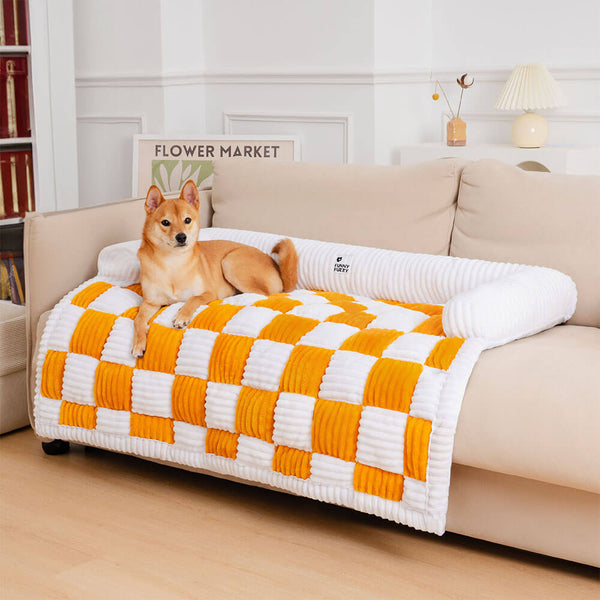 Cozy Plaid Patchwork Pet Mat Furniture Protector Sofa Cover