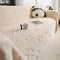 Cream Textured Jacquard Design Sofa Decorative Throw Sofa Cover
