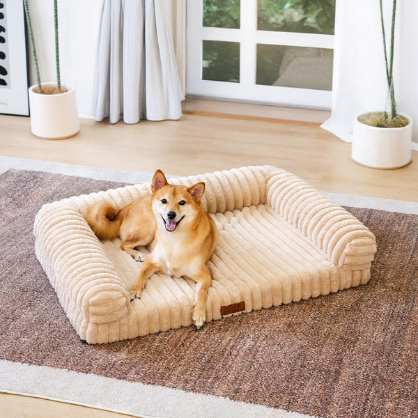 Cream Fluffy Comfort Orthopedic Dog and Cat Sofa Bed