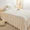 Creamy Milk Velvet Quilted Bed Skirt Set