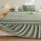 Creamy Milk Velvet Quilted Bed Skirt Set