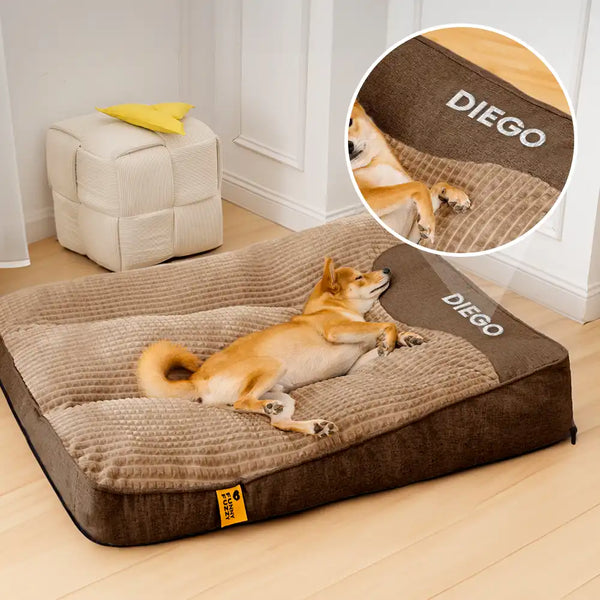 Grand lit de coussin pour chien, personnalisé, épais et résistant aux rayures, Protection de la colonne vertébrale