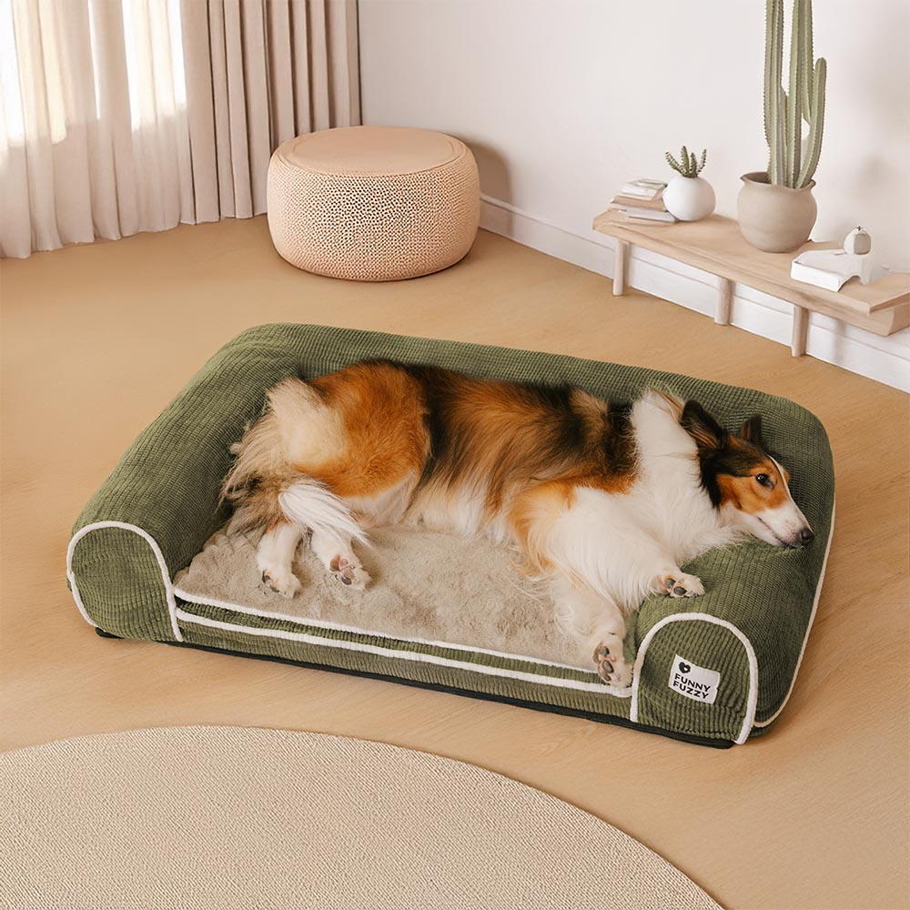 Deluxe Flannel Double-Layer Orthopedic Dog Sofa Bed