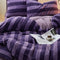 Ensemble de draps à rayures confortables double face