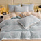 Elegant Carved Velvet Floral Bedding Skin-Friendly Bed Sheet Set