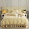 Elegant Carved Velvet Floral Bedding Skin-Friendly Bed Sheet Set