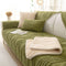 Elegant Grey Textured Non-Slip Thick Plush Couch Cover