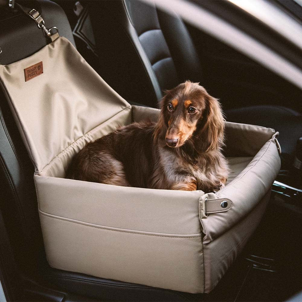 Elevated Faux Leather Deluxe Dog Car Seat Booster Bed - Urban Voyager