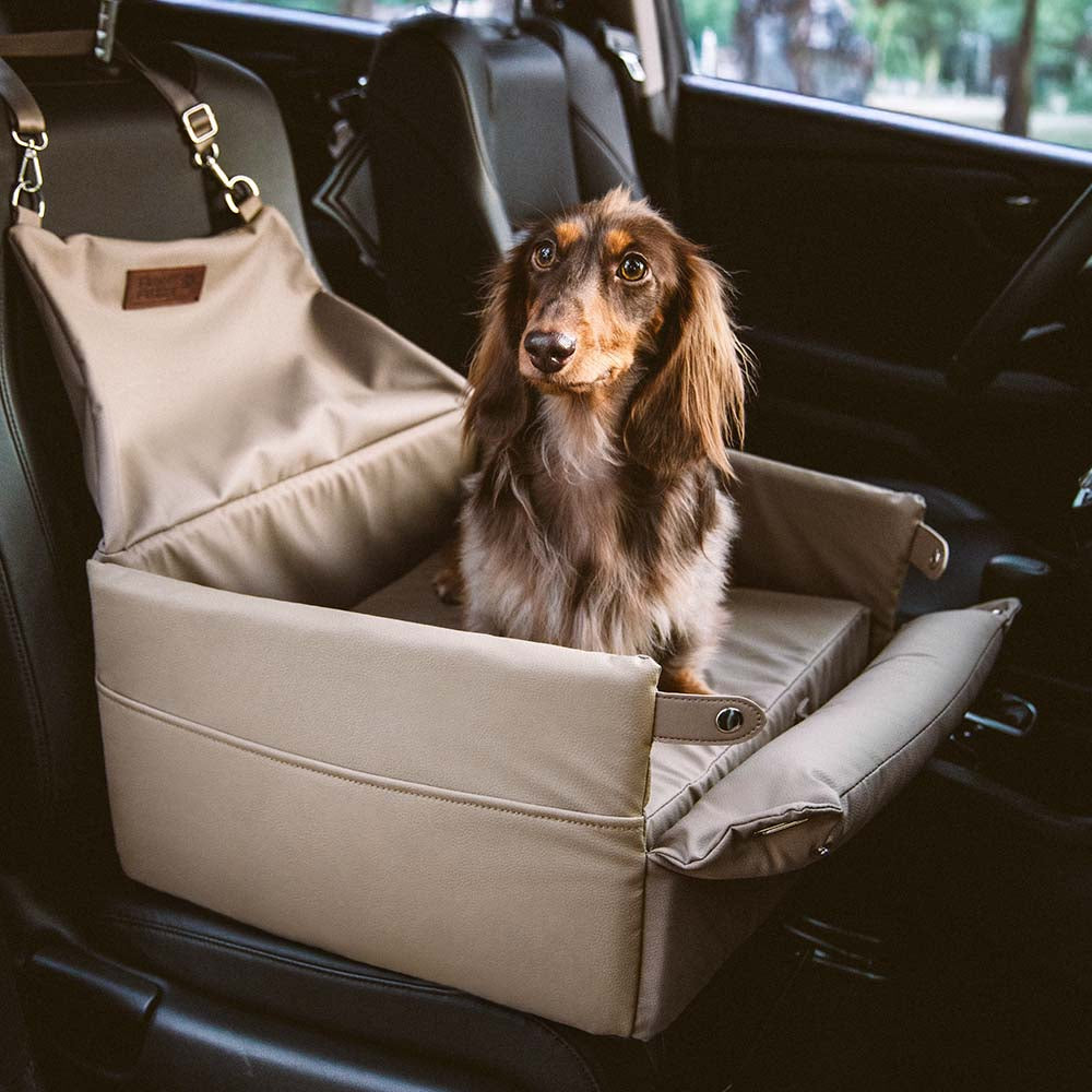 Elevated Faux Leather Deluxe Dog Car Seat Booster Bed - Urban Voyager