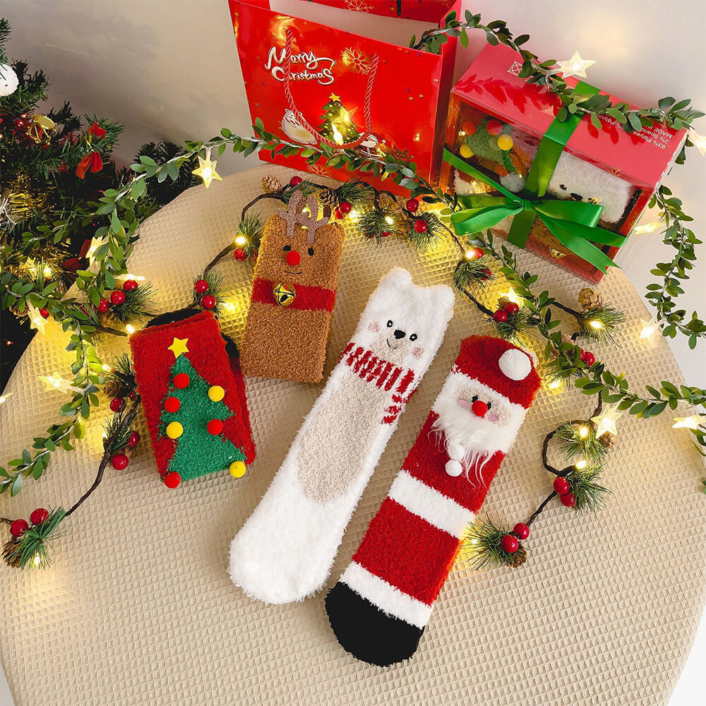 Pull de noël à col roulé pour chien, épais et chaud, chaussettes assorties pour animal de compagnie et propriétaire