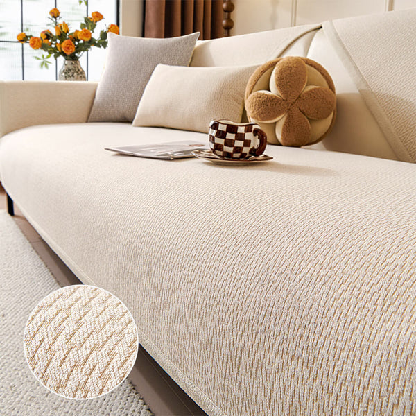 Chenille Minimalist Anti-Slip Fabric with Cat Scratch-Resistant Design Sofa Cover