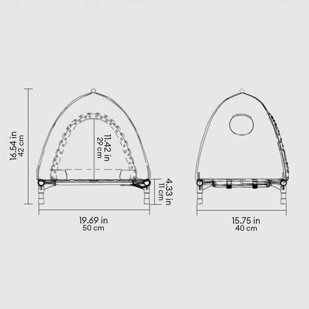 All-Season Orthopedic Support Detachable Camping Cot Cat & Dog Tent Bed