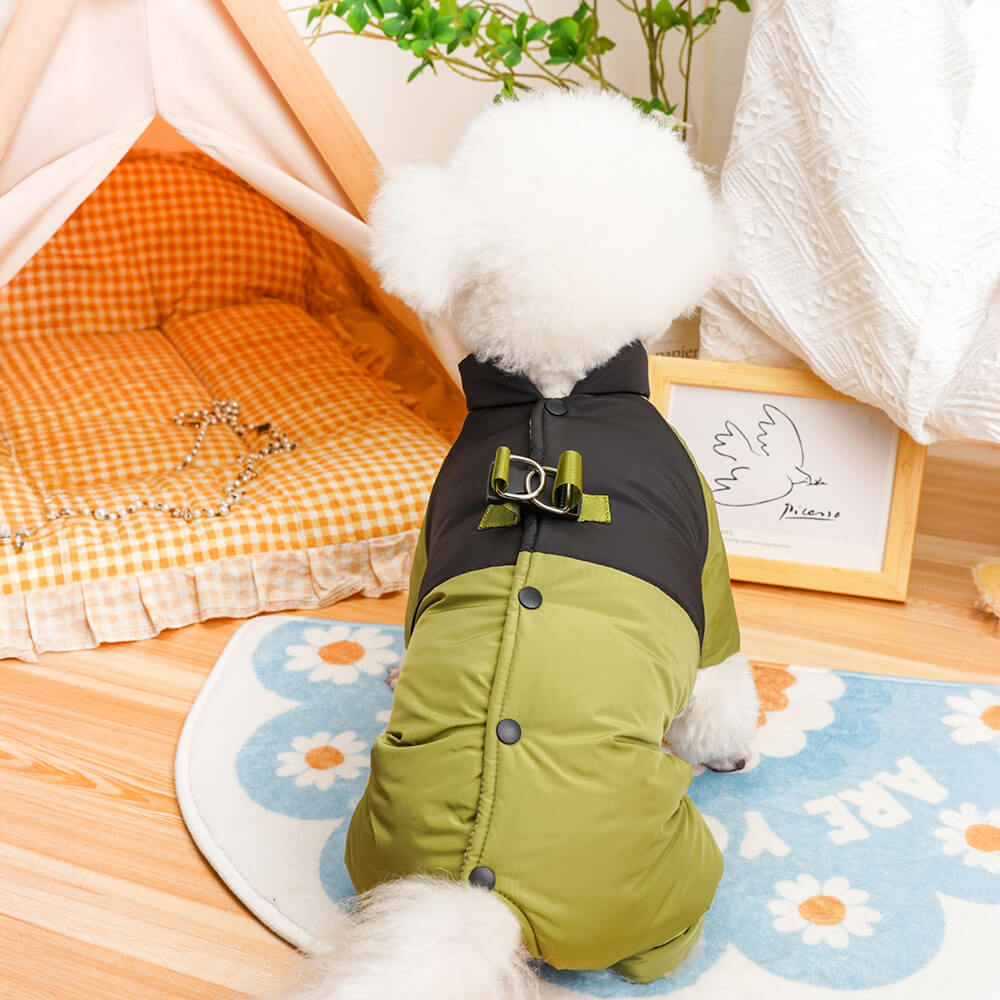 Manteau d'extérieur pour chien à quatre pattes imperméable et coupe-vent à ouverture arrière