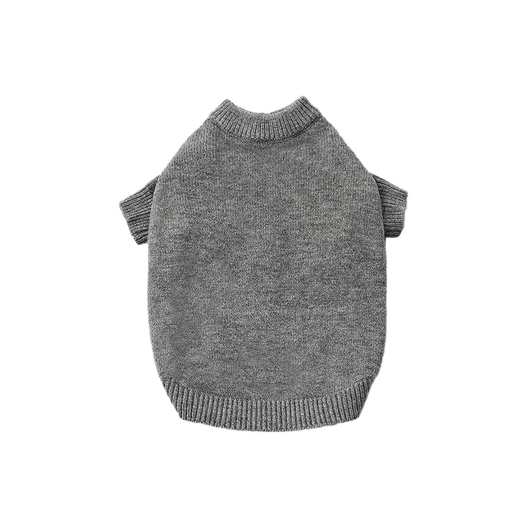 Pull à capuche décontracté en fausse fourrure de lapin, col roulé, tricot extensible pour chien