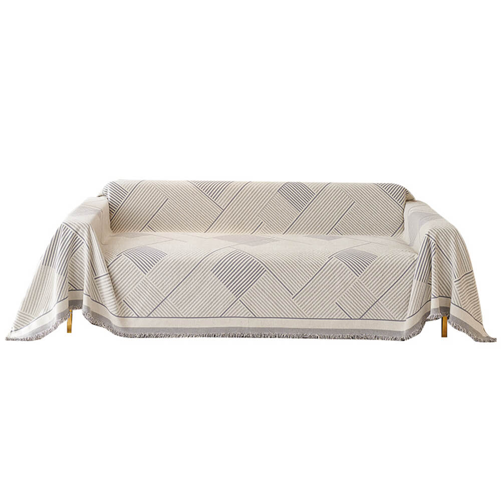 Classic Geometric Pattern Chenille Throw Sofa Cover
