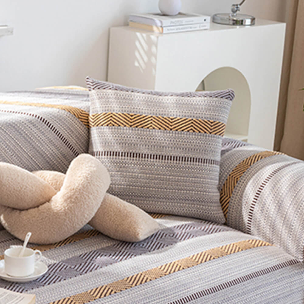 Classic Natural Cotton Linen Breathable Sofa Cover