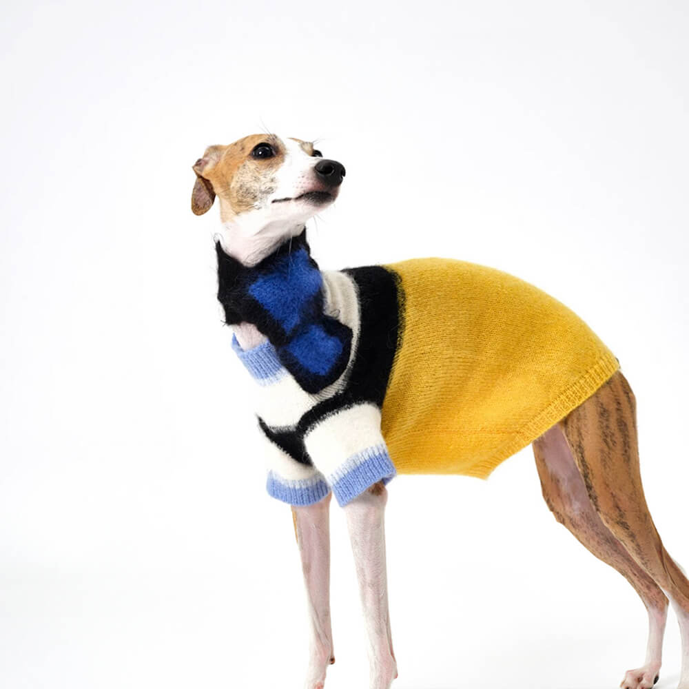 Colorful Soft Mohair Warm Knitted Dog Scarf