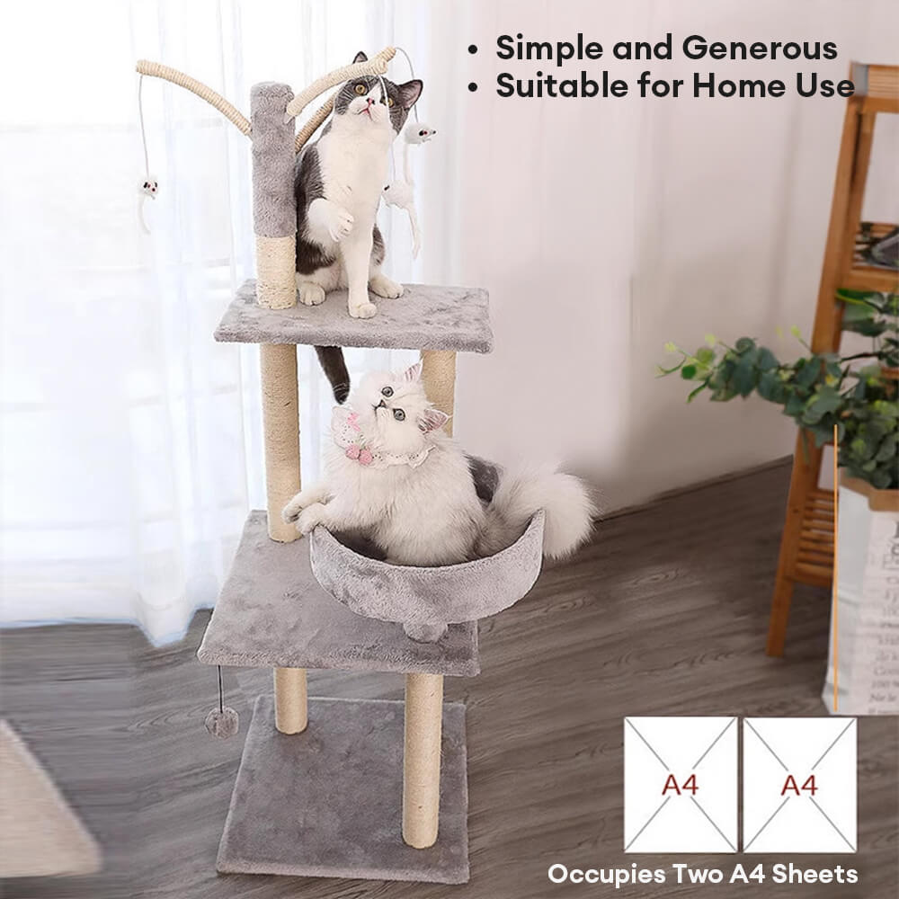 Cozy and Fun Scratch-Resistant Sisal Multi-Level Cat Tree