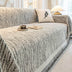 Cream Chenille Textured Pet-Friendly Anti-Scratch Throw Sofa Cover