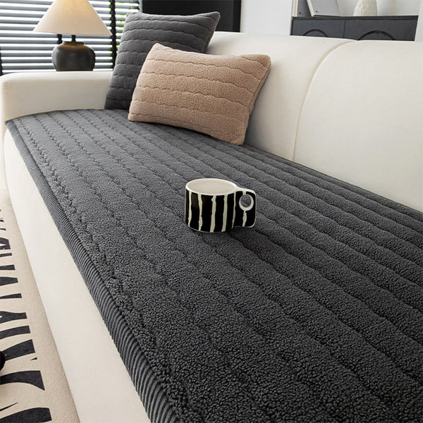 Creamy Soft Breathable Lambskin Sofa Cover