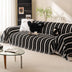 Decorative Stripe Tassel Chenille Throw Sofa Cover