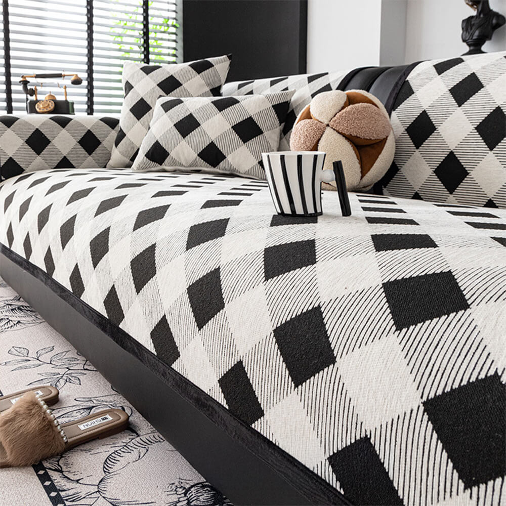 Diamond Chenille Scratch-resistant Sofa Protection Non-slip Sofa Cover