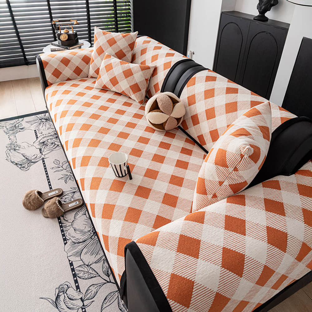 Diamond Chenille Scratch-resistant Sofa Protection Non-slip Sofa Cover